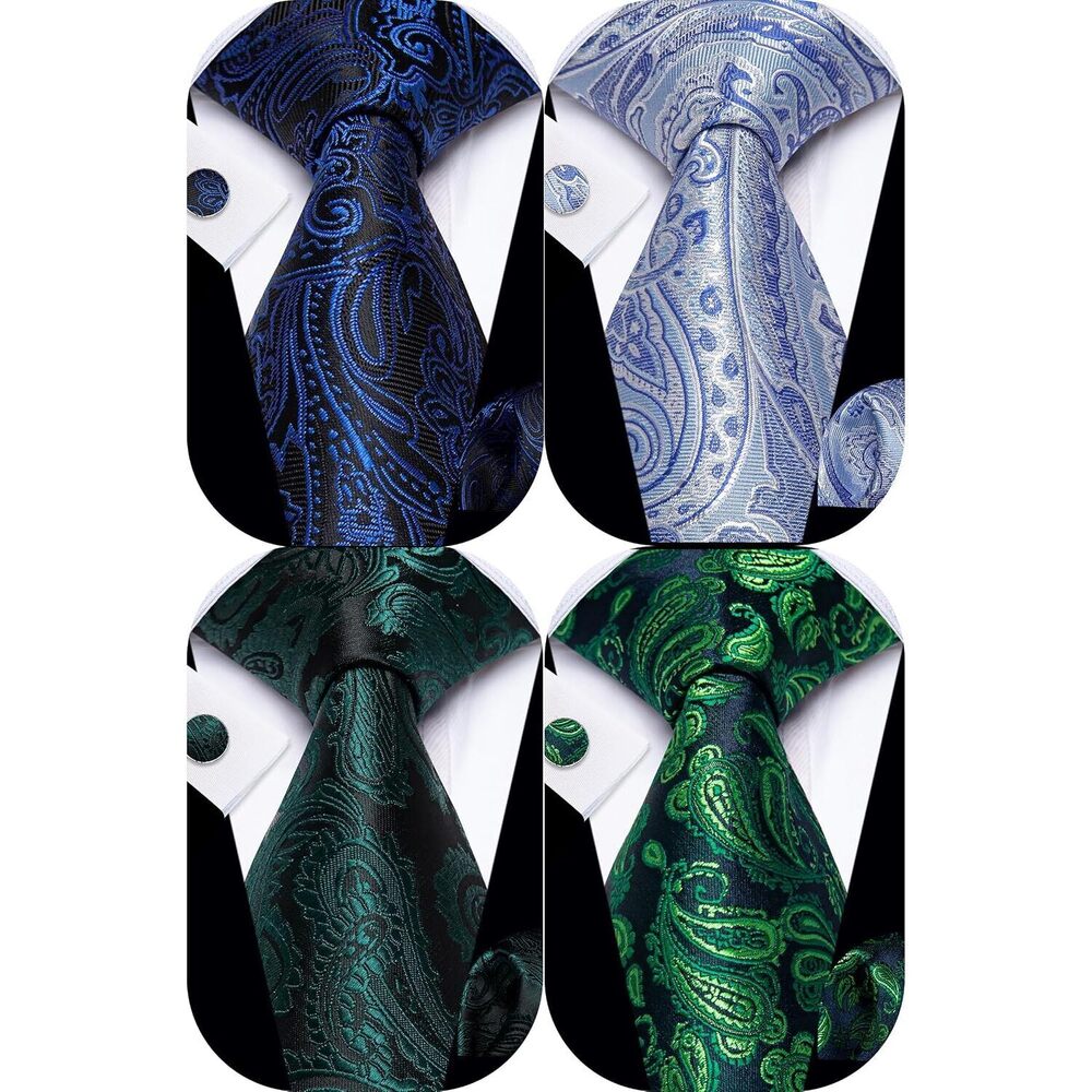 Men Ties Pack Paisley Tie for Men Set Silk Mixed Necktie with Pocket